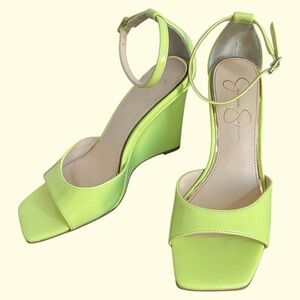 Jessica Simpson Lime Green Wedge Sandals